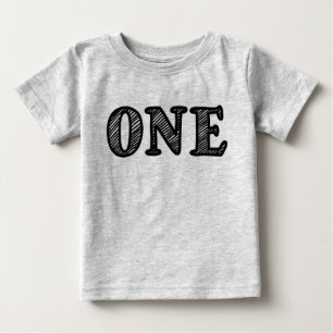 Camiseta UM no primeiro aniversario Design do Marcador Pret