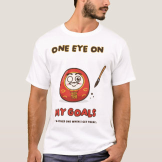 Camiseta Um Olho nos Meus Objetivos Daruma Desejo Definição