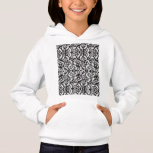Camiseta um padrão paisley preto e branco