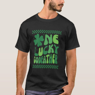 Camiseta Um Padrinho Sortudo Groovy Família Combinante 1º A