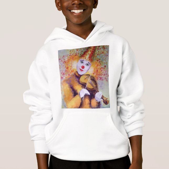 Camiseta Um palhaço doce tocando violino (Frente)