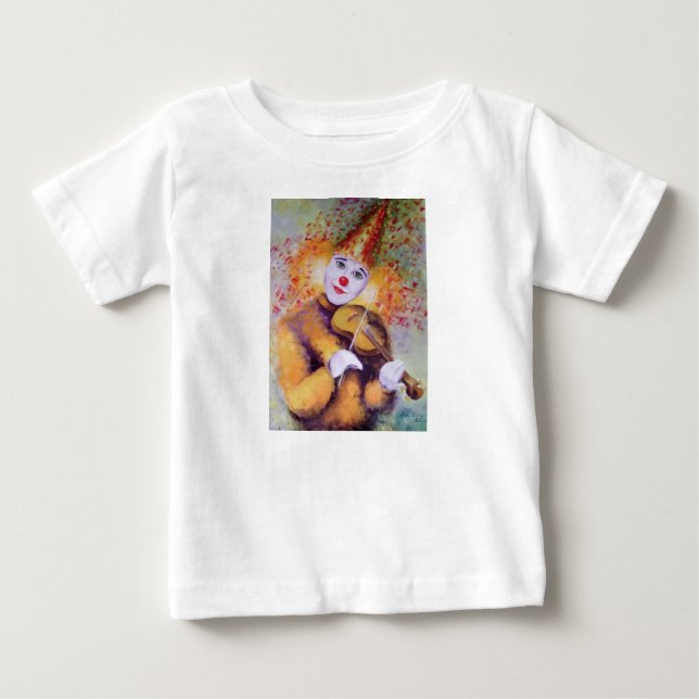 Camiseta Um palhaço doce tocando violino (Frente)