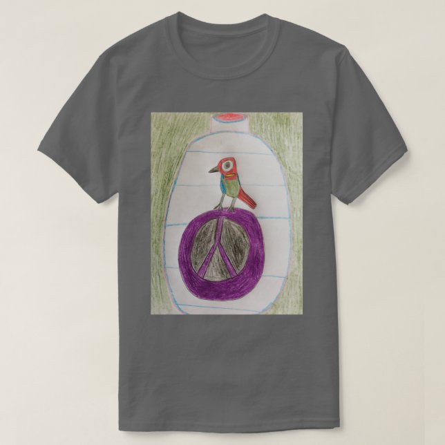 Camiseta Um papagaio numa garrafa (Frente do Design)