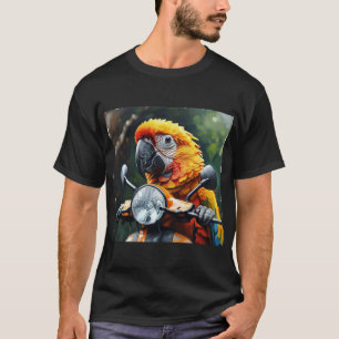 Camiseta Um papagaio numa moto
