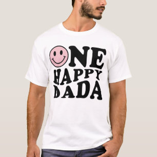 Camiseta Um papai feliz Correspondência Rosa Um Aniversár