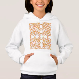 Camiseta um papel de parede laranja e branco com um design