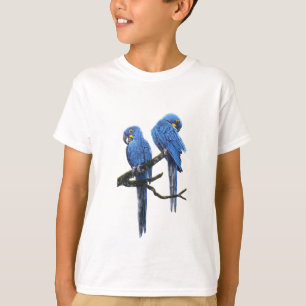 Camiseta Um par de Macaws azuis brilhantes do jacinto