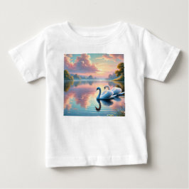 Camiseta Um par de pântanos a planar num lago sereno