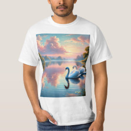 Camiseta Um par de pântanos a planar num lago sereno