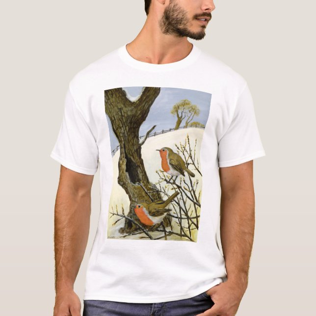 Camiseta Um par de robins (Frente)