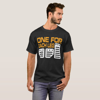 Camiseta Um para manuais dos pedais de cada pé três