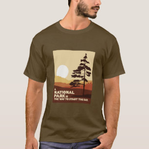 Camiseta Um Parque Nacional é uma maneira de começar o dia