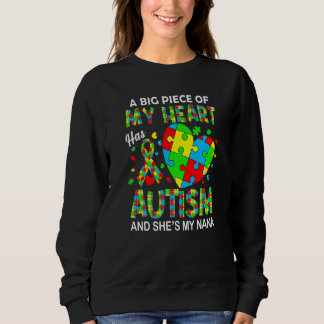 Camiseta Um Pedaço Do Meu Coração Tem Autismo A Minha Nana