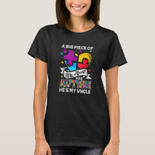 Camiseta Um Pedaço Do Meu Coração Tem Autismo Meu Tio 1