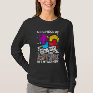 Camiseta Um Pedaço Do Meu Coração Tem Autismo O Meu Sobrinh