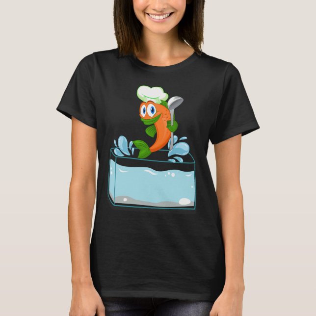 Camiseta Um peixe lançado para fora do tanque (Frente)