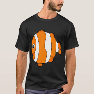 Camiseta Um peixe-palhaço redondo de desenho animado estilo