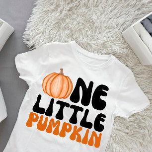 Camiseta Um Pequeno Bebê Abóbora Faz 1 Ano
