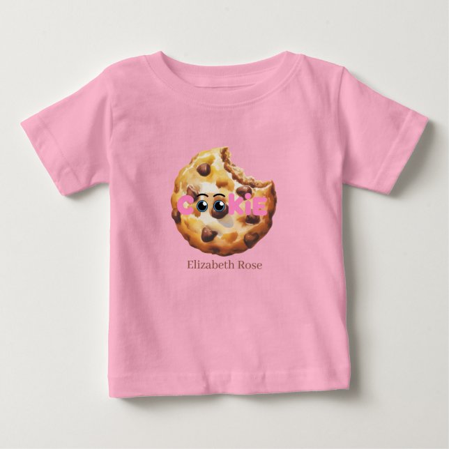 Camiseta Um Pequeno Biscoito Doce Chamada do Chá de Bebê Ro (Frente)