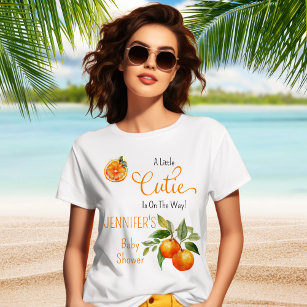Camiseta Um Pequeno Chá de fraldas de Citrus Watercolor