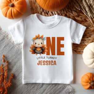Camiseta Um Pequeno Peru de Ação de Graças de 1º Aniversári