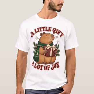 Camiseta Um Pequeno Presente, Muita Alegria Capivara de Nat