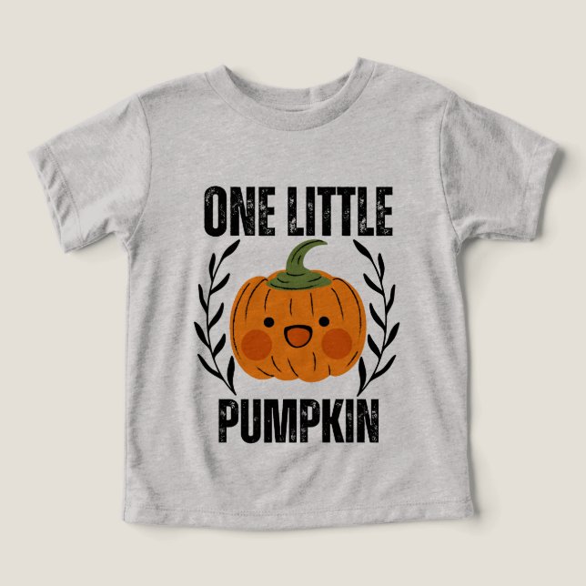 Camiseta Um pequeno primeiro aniversario de abóbora (Design frontal)