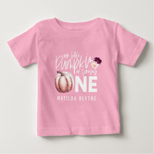 Camiseta Um pequeno primeiro aniversario floral de abóbora