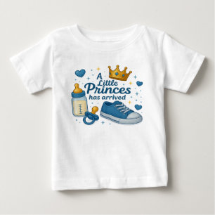 Camiseta Um Pequeno Príncipe Chegou ao Celebramento do Meni