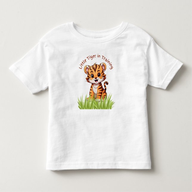 Camiseta Um pequeno tigre em treinamento (Frente)