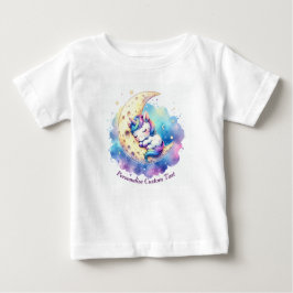 Camiseta Um pequeno Unicórnio Cute Personalizado Dormindo e