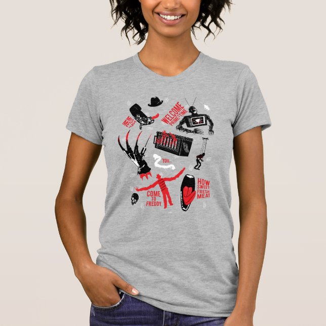 Camiseta Um pesadelo na Elm Street | Freddy Krueger Talk (Frente)
