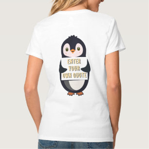 Camiseta Um pinguim segurando uma placa com texto personali