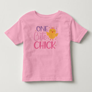 Camiseta Um Pintinho Amarelo Cor-de-Rosa Brilhante Moderno