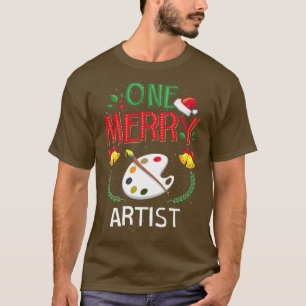 Camiseta Um pintor de artista de Feliz pinta doce de Natal 