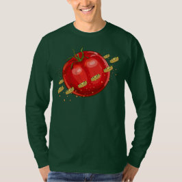 Camiseta Um planeta de tomate com pizzas ao seu redor