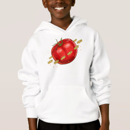 Camiseta Um planeta de tomate com pizzas ao seu redor