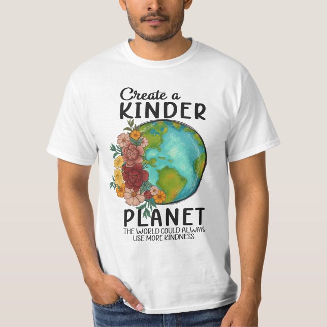 Camiseta Um Planeta Mais Kinder - Espalhar Amor e Sustentab (Frente)