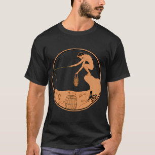 Camiseta Um polvo se escondendo de um pescador - Grego Anti