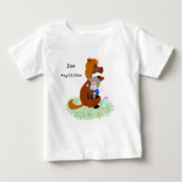 Camiseta Um pônei engraçado e fofo com bebê - fofo