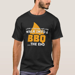 Camiseta Um Porco Um Frango E Um CHURRASCO Engraçado Barbec