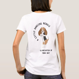 Camiseta Um Pouco De Texto Branco De Beagle Dançante