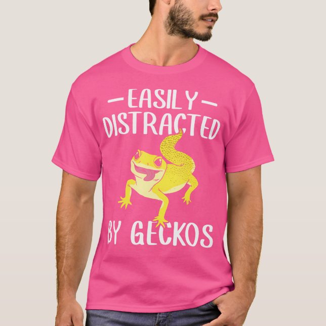 Camiseta Um Pouco Distraído Pelo Herpetólogo Geckos Creste (Frente)