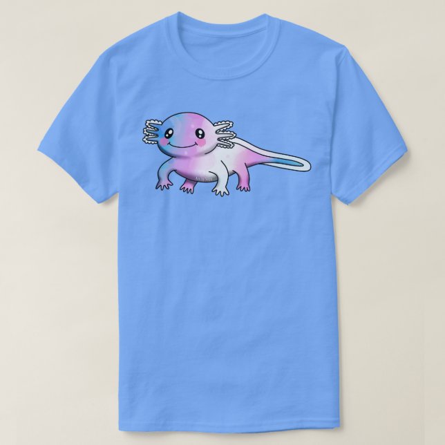 Camiseta Um pouco trans axolotl (Frente do Design)