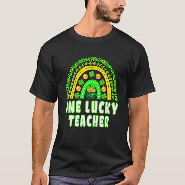 Camiseta Um Presente De Dia de São Patrício Arco-Íris, Prof (Frente)