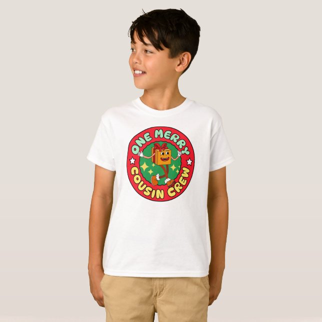 Camiseta Um presente de Natal de uma alegre tripulação de p (Frente Completa)