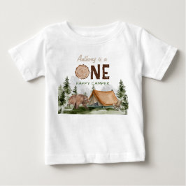 Camiseta Um primeiro aniversario Feliz do Urso da Floresta