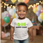 Camiseta Um primeiro aniversario Feliz Smiley Verde<br><div class="desc">Estamos sempre a adicionar novas designs semanais!</div>