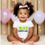 Camiseta Um primeiro aniversario Gal Feliz Smiley Verde<br><div class="desc">Estamos sempre a adicionar novas designs semanais!</div>