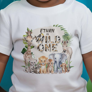 Camiseta Um primeiro aniversario Safari Animal